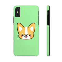 iPhone xs max cases - Light green color corgi face | iPhone X cases mate tough