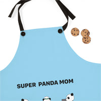 Apron for women - Panda mom blue color | Women apron