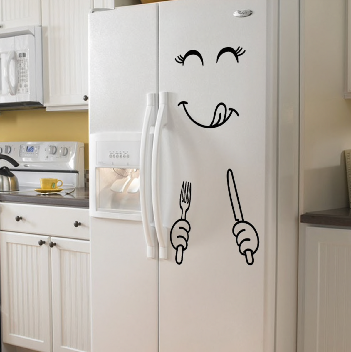 Refrigerator Stickers - Face stickers | Fridge vinyl | Fridge stickers ...