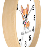 Custom wall clock - Cute corgi | Custom name wall clock