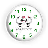 Wall clock - Cute panda kissing | Custom wall clock | Personalized clock