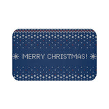 Christmas decorations - Blue Christmas Knitted Mat | Custom bath mat | Christmas gift