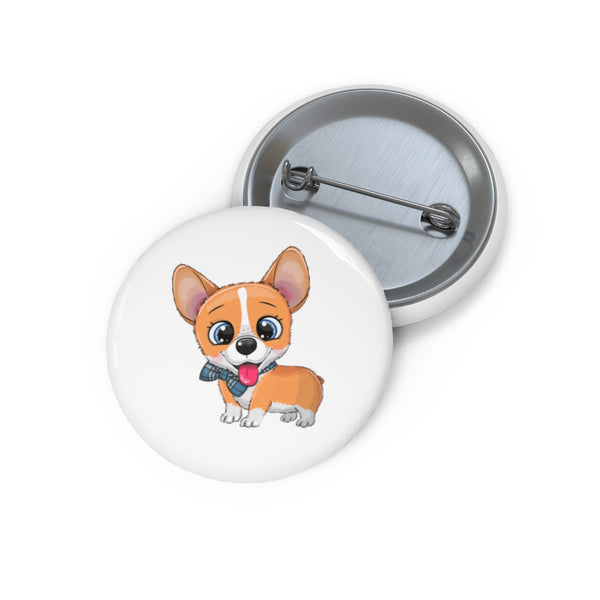 Personalized pin button - Cute corgi | Custom Pin | Personalized gift