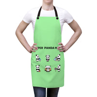 Apron for women - Panda mom green color | Women apron