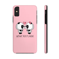 iPhone 8 plus cases - Pink color cute kissing panda | iPhone cases mate tough | Personalized iPhone cases
