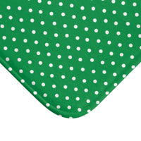 Christmas decorations - White dot green mat | Custom bath mat | Christmas gift