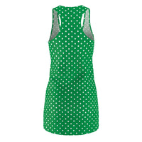 Printed dresses - White dot green dress | Dresses for women | Christmas dress