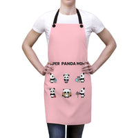 Apron for women - Panda mom pink color | Women apron