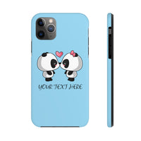 iPhone cases - Baby blue color cute kissing panda | iPhone cases mate tough | Personalized iPhone cases