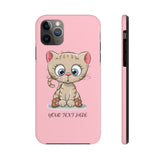 iPhone XS max cases - Pink color cute kitty | iPhone cases mate tough | Personalized iPhone cases