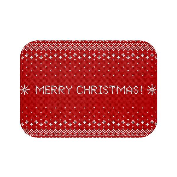 Christmas decorations - Merry xmas knitted | Custom bath mat | Christmas gift