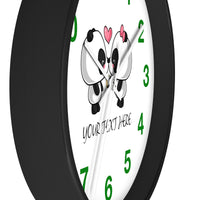 Wall clock - Cute panda kissing | Custom wall clock | Personalized clock