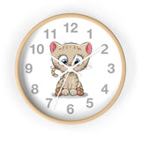 Wall clock with cute kitty printed