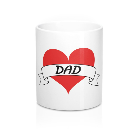 Gift for dad - Custom Coffee Mug with Heart Dad