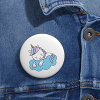 Personalized pin button - Sleeping Unicorn | Custom Pin | Personalized gift