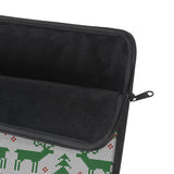 Christmas laptop sleeve - Green Reindeer