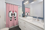 Shower Curtains - Cute panda pink color | Bathroom decor