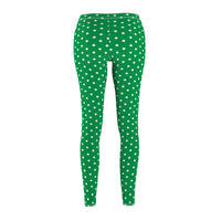 Leggings for women - White dot green xmas pant | Women leggings | Yoga pant | Christmas leggings