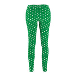 Leggings for women - White dot green xmas pant | Women leggings | Yoga pant | Christmas leggings