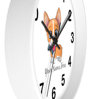 Custom wall clock - Cute corgi | Custom name wall clock