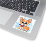 Laptop Sticker - Cute Corgi with background