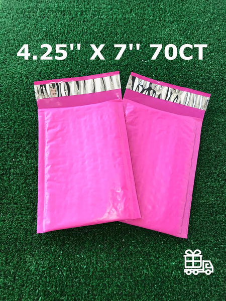Bubble Mailer 4.25 x 7 Padded Envelopes Pink Color Quantity 70
