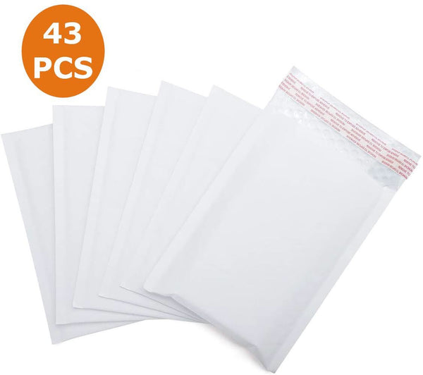 Bubble Mailers 4.25 x 7 Padded Envelopes White Color Quantity 43