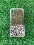 For iPhone x / xr / xs / xs max pink glitter clear case