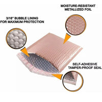 Bubble Mailers 8.5 x 11 Padded Envelopes 14 Qty Rose Gold