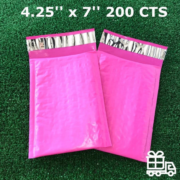 Bubble Mailer 4.25 x 7 Padded Envelopes Pink 200 Qty