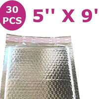 Thermal Bubble Mailers 5 x 9 Padded Envelopes 30 Quantity Silver Color