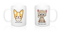 Couples coffee mug - Corgi and kitty | Mugs for couples