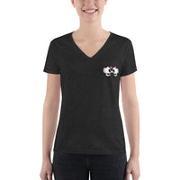 Panda Kiss V-Neck T-Shirt with Tear Away Label