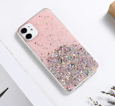 For iPhone 11 / 11 pro / 11 pro max pink glitter clear case