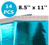 Bubble Mailers 8.5 x 11 Padded Envelopes Metallic Teal Quantity 14